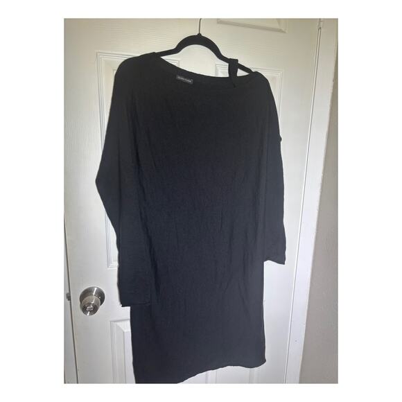 Eileen Fisher Asymmetrical Off Shoulder Merino Wool sweater Dress Tunic Size M - Picture 5 of 7